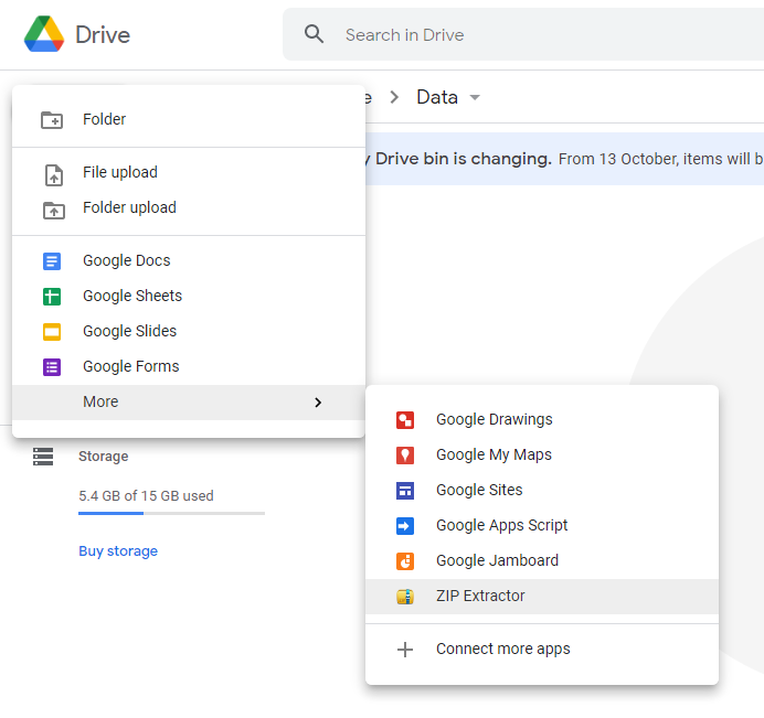 zipp file how to upload to google drive